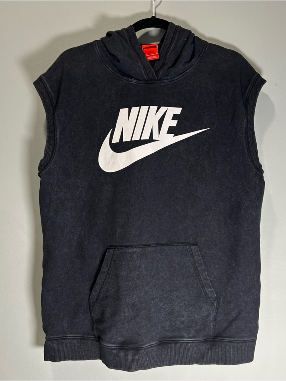 Nike Solstice Womens’ Black Sleeveless Hoodie Distressed Black